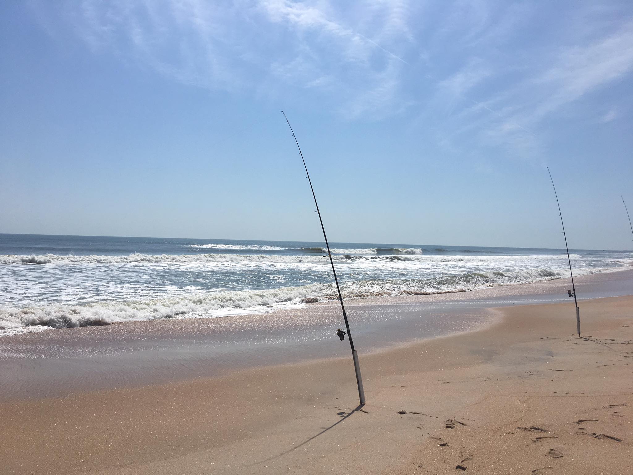 fishing pole on the beach
