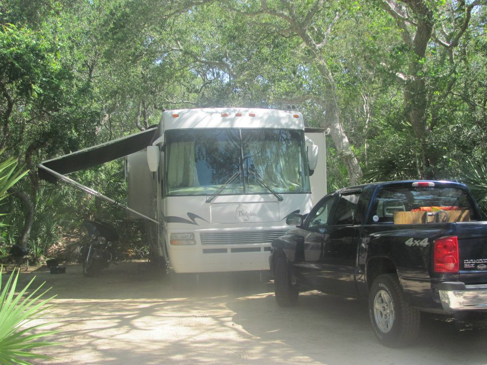 trailer on campsite