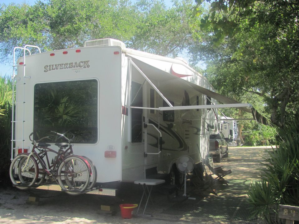 trailer at campsite