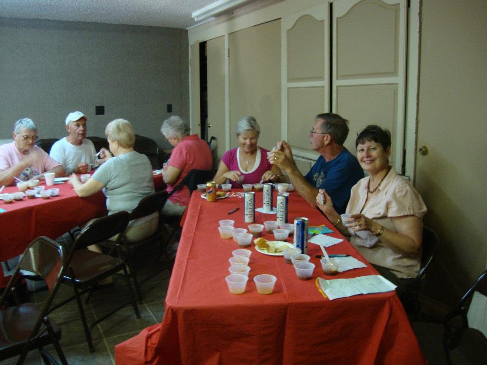 group sitting at an event