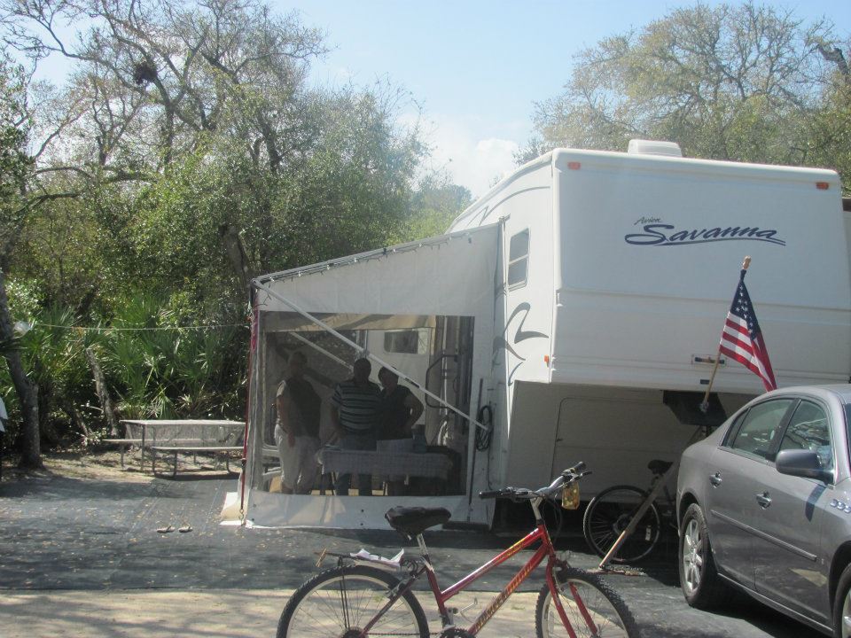 trailer on campsite