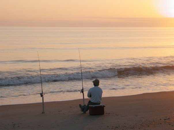 Atlantic Ocean Beach Near North Beach Camp Resort in St. Augustine Florida Surf fishing along the Atlantic Ocean near North Beach Camp Resort in St. Augustine, Florida